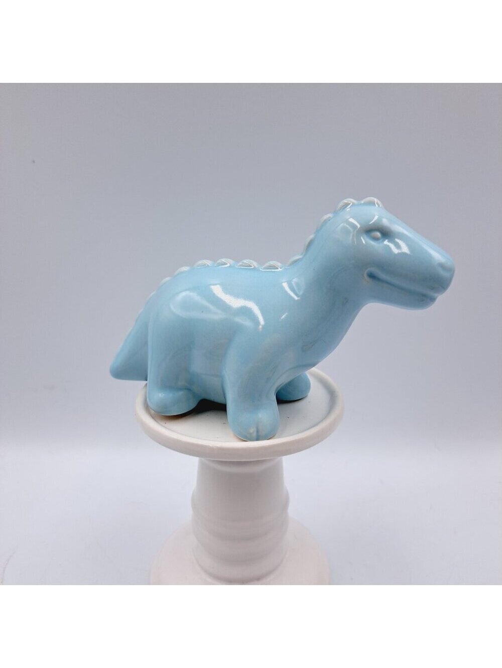 Baby Blue Ceramic Dinosaur Figure Baby Shower Gender Reveal Nursery Decor Dino